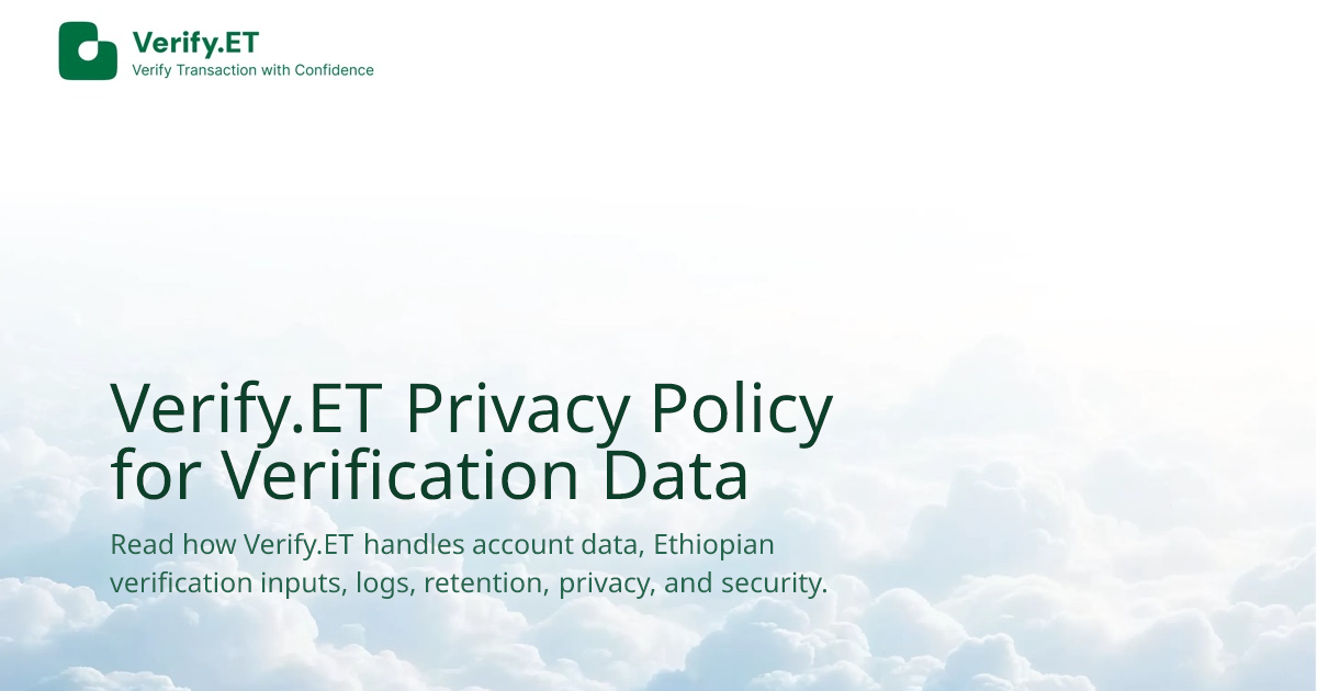 Verify.ET Privacy Policy for Verification Data