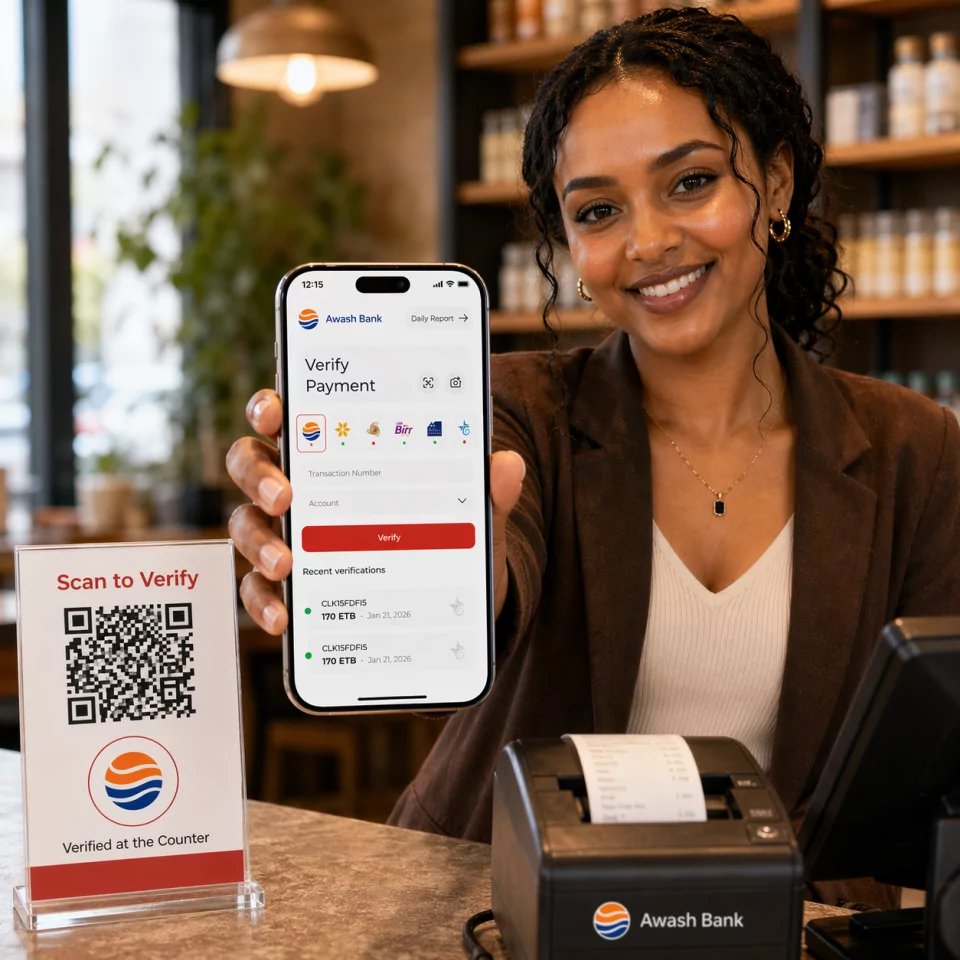 Awash Bank verification illustration